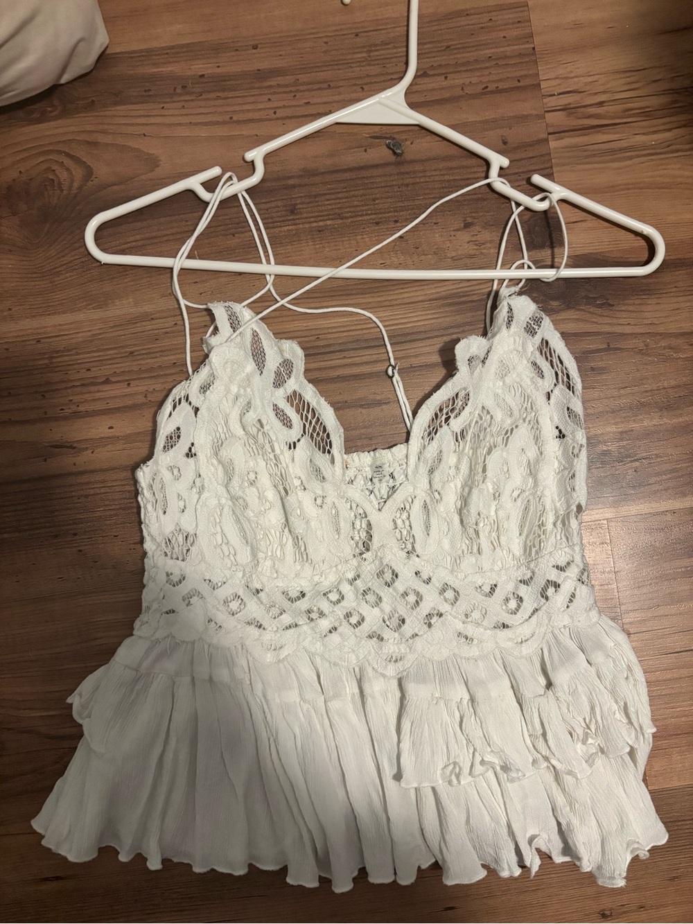 Free People Lace Cami Tank – Cream Boho Romantic Top